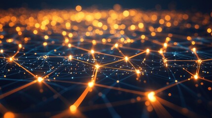 Fototapeta premium Digital network connections glowing in a geometric pattern