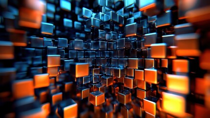 Fototapeta premium Geometric abstraction captured in a stunning cubes arrangement.