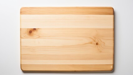 Minimalist rectangular wooden cutting board mockup with clean striped design for food preparation