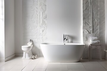 36 monochromatic an all white bathroom with a freestanding tub a