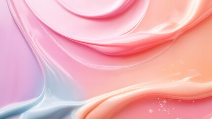 Abstract Pastel Swirls of Creamy Pink and Blue Hues