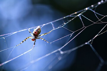 28 spider silk silken threads descending with a spider possibly