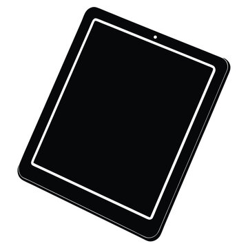 black tablet device white border clip art preview