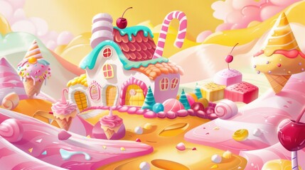 Obraz premium Candy Land Village