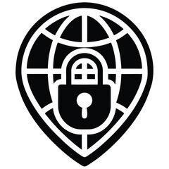 VPN icon silhouette flat design