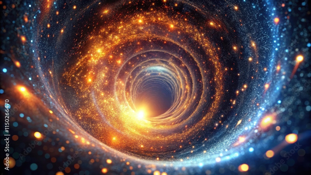 Aufkleber a journey through the cosmic vortex an abstract depiction of celestial swirls and glowing nebulae