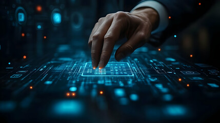 Business Leader Augmented Reality Glossy Background for Digital Transformation Strategy