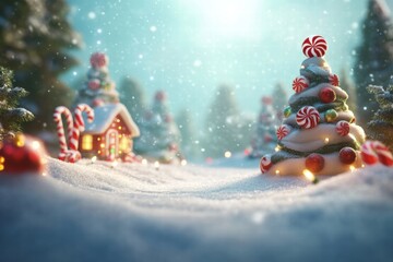 Magical Christmas Winter Wonderland Scene