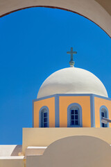 Traditional Orthodox Church in Santorini Island, Cyclades, Greece