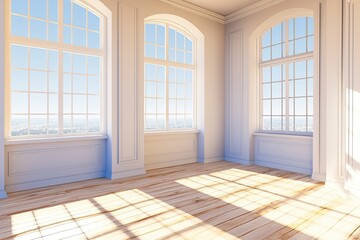 Fototapeta premium Glowing Cube Illuminates an Empty Room, Inviting Wonder and Contemplation