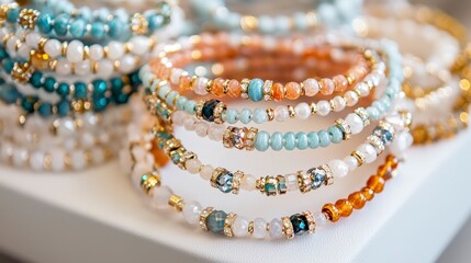 Custom beaded bracelet showcase artisan market photography natural light close-up craftsmanship and style
