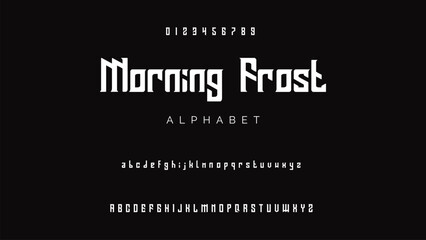 Craft vintage typeface design. Graphic display alphabet. Fantasy type letters. Latin characters, numbers. Vector illustration. Old badge, label, logo template.
