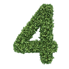 Green leaves form number four
