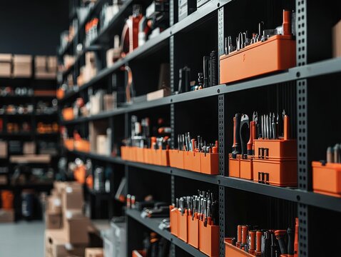 A well-organized storage space filled with tools and equipment.