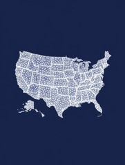 United States Map Constellation - A sparkling constellation map of the USA, symbolizing unity, connection, states, nation, and brilliance.