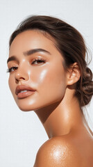 Radiant Beauty A Close-Up Portrait of a Woman with Glowing Skin