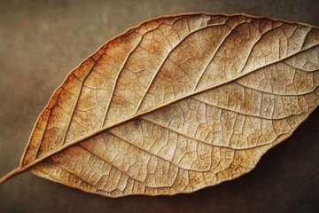 A Single Dried Leaf Shows Intricate Veins