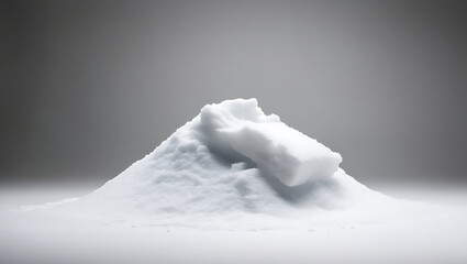 Pile of white snow cut out