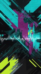 Vibrant Glitched Abstract: Modern Art for Album Covers & Wallpapers"