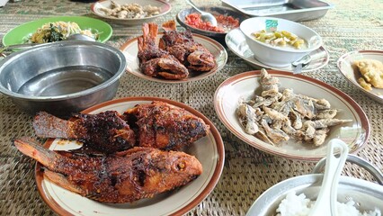 grilled meat with vegetables
