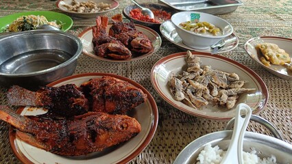 grilled meat with vegetables