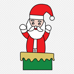 santa claus character icon, Cartoon vector illustration of Santa Claus. Flat Vector Portrait of Smiling Happy Santa Claus Showing Like Sign with Thumb.