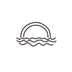 natural scenery of the sea and sunset icon