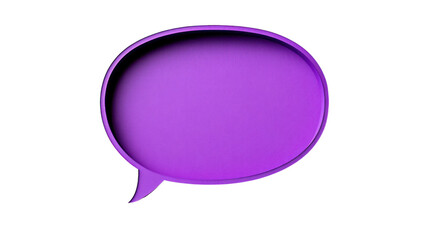 Fototapeta premium Purple speech bubble, transparent background