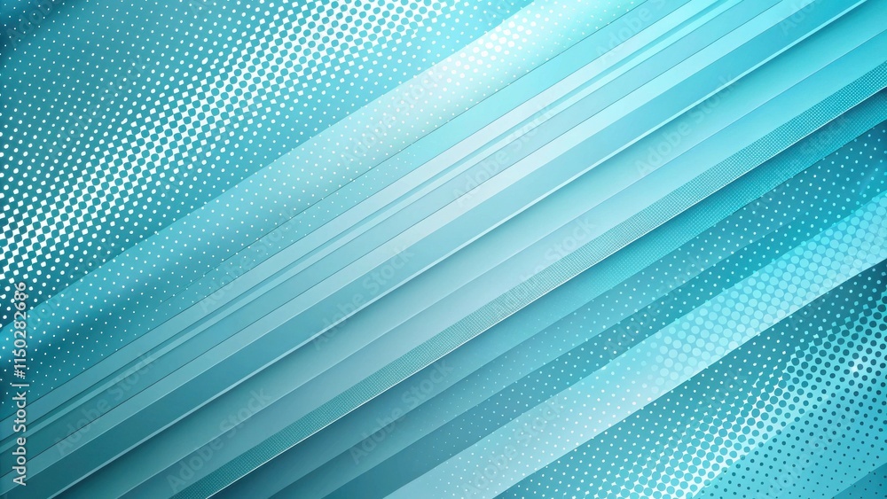 Aufkleber abstract teal diagonal stripes and dotted pattern background