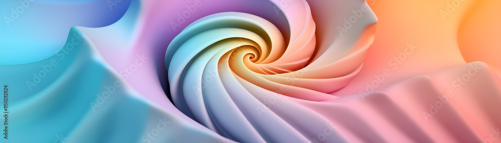 Poster spiral patterns in colorful design abstract art digital environment vibrant palette artistic concept