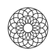 Easy and Simple Mandala Design Outline Mandala for Coloring Book Page