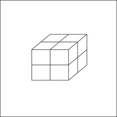 black and white sketch of a long cube box
