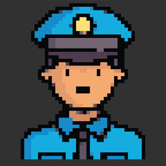 Obraz premium Pixel art avatar depicting daily work activities, perfect for digital projects or games.