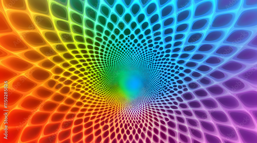 Poster vibrant spiral pattern art digital creation abstract design colorful environment close-up viewpoint 