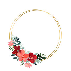 Watercolor flower frame for wedding, birthday, card, background, invitation, wallpaper, sticker, decoration etc.