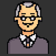 Obraz premium Pixel art avatar depicting daily work activities, perfect for digital projects or games.