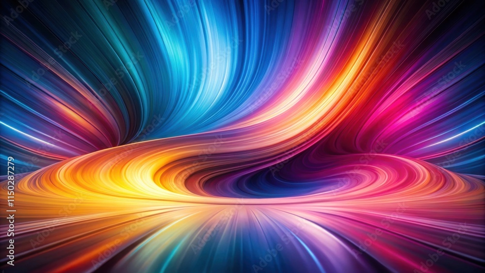 Poster Abstract Swirling Vibrant Hues A Dynamic Composition of Colorful, Intertwined Lines and Curves Creating a Hypnotic Visual Effect