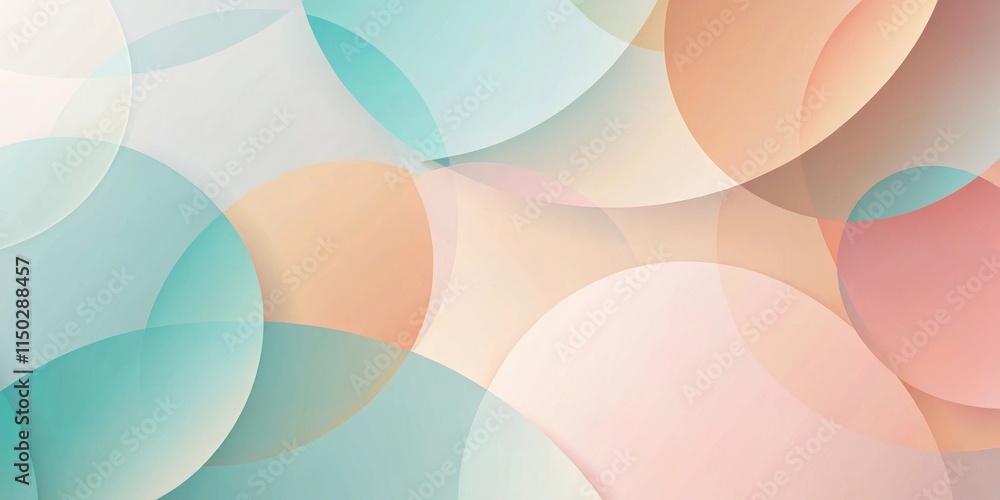 Poster abstract pastel circle overlay design for digital presentation