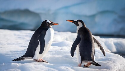 Fototapeta premium Antarctic Penguins Wildlife Nature Ice Birds Animals