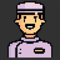 Pixel art avatar depicting daily work activities, perfect for digital projects or games.