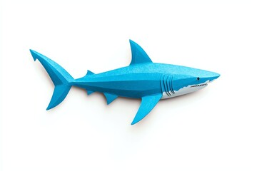 Fototapeta premium A vibrant blue shark figure with a sleek design, emphasizing its shape and features in a minimalist style.