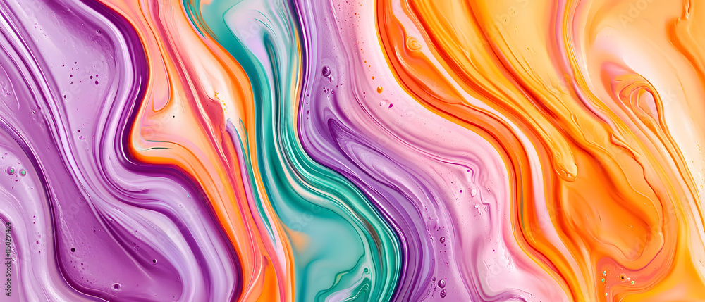 Aufkleber abstract colorful fluid art digital creation vibrant swirls modern design eye-level view artistic ex