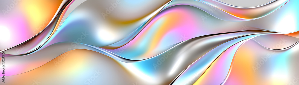 Poster abstract fluid waves digital art colorful patterns contemporary design high angle view visual aesthe