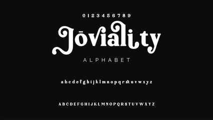 Craft vintage typeface design. Graphic display alphabet. Fantasy type letters. Latin characters, numbers. Vector illustration. Old badge, label, logo template.