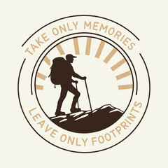 Hiking Outdoor T-Shirt Design, Hiking Badge T-Shirt Design