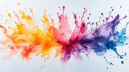 Colorful abstract watercolor splash artwork showcasing vibrant hues and fluid motion