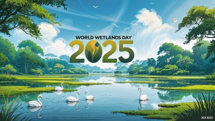 wetland day vector creative design. world wetland day vector design. Creative design.2 February world wetland day vector design. World wetlands day vector. International wetlands