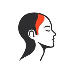 Abstract profile of a woman showcasing hair loss