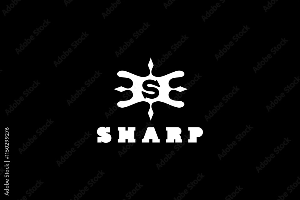 Aufkleber template logo design solution with sharp elements