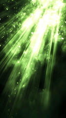 Green Light Rays Abstract Background